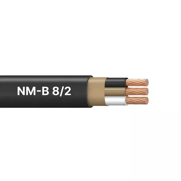 125ft Roll 8/2 NM-B Gauge Indoor Electrical Black Copper Wire Ground Cable