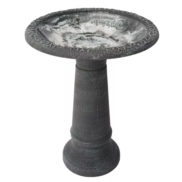 Algreen Acerra 20" Stone Composite Birdbath Gray